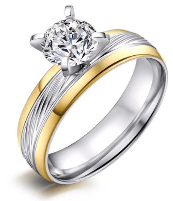 Womens gold and silver wedding band sale