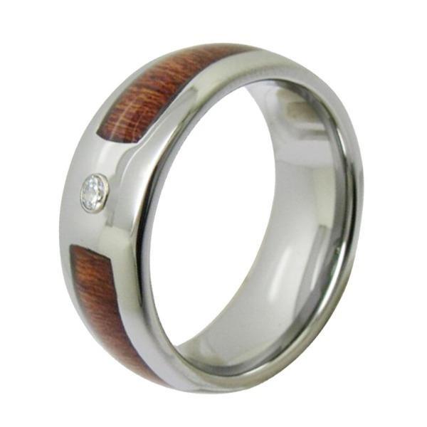 Wood inlay tungsten ring hotsell