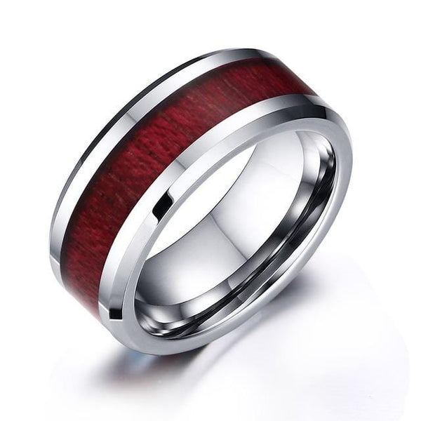 Mens Wedding Bands Tungsten Wood Inlay