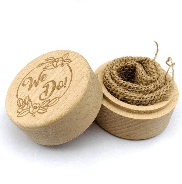 Wooden Wedding Engagement Ring Box-We Do