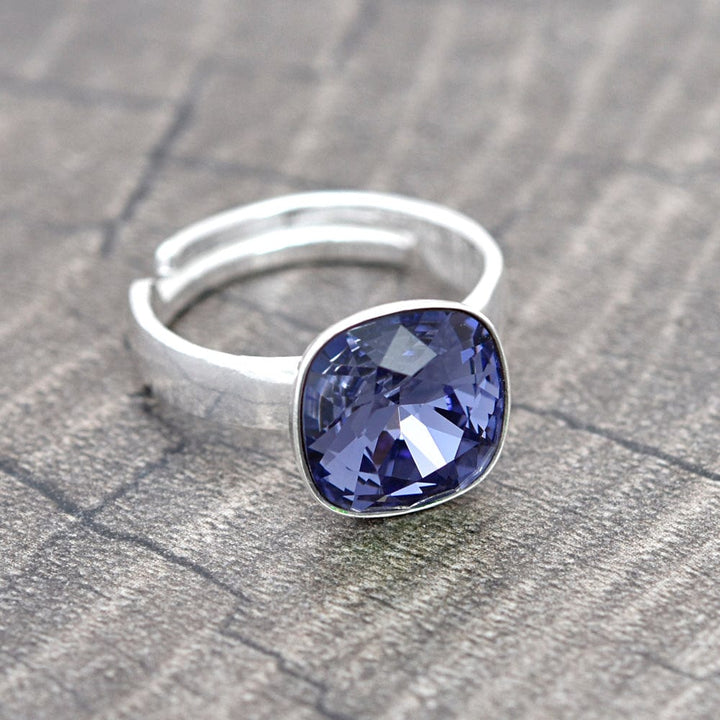 Tanzanite Adjustable Silver Ring