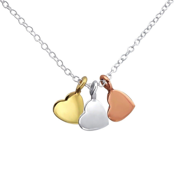 Three-Tone Heart Necklace