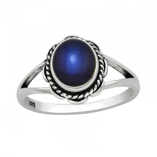 Silver Flower Mood Ring