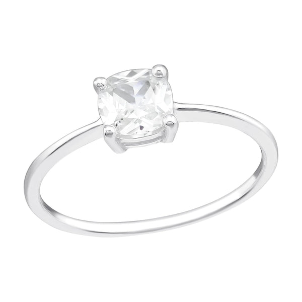 Silver Square Cubic Zirconia Ring
