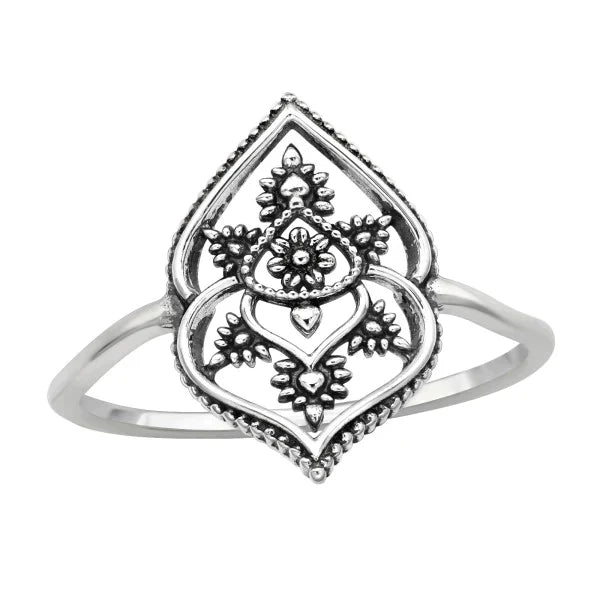 Silver Floral Ring