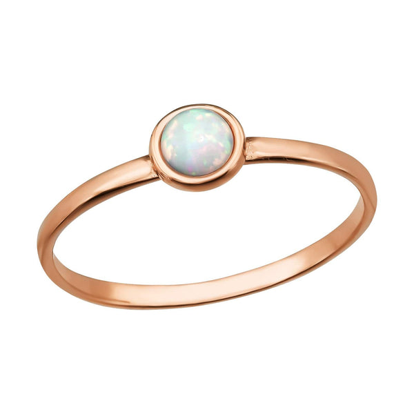 Rose Gold Fire Snow Round Ring