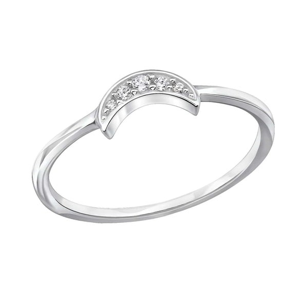 Silver Moon Cubic Zirconia Ring