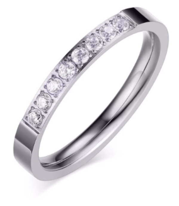 Stainless Steel Silver Wedding & Anniversary Ring for Women