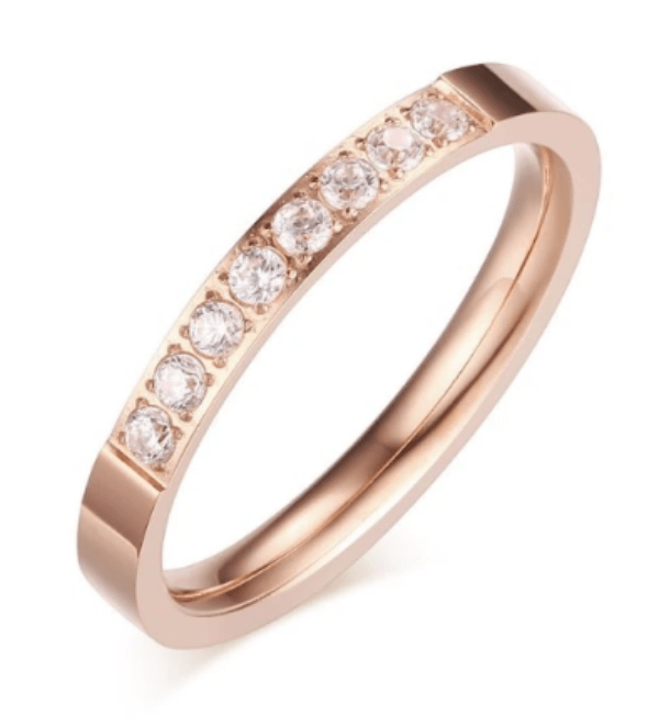 Stainless Steel Rose Gold Wedding & Anniversary Ring for Women