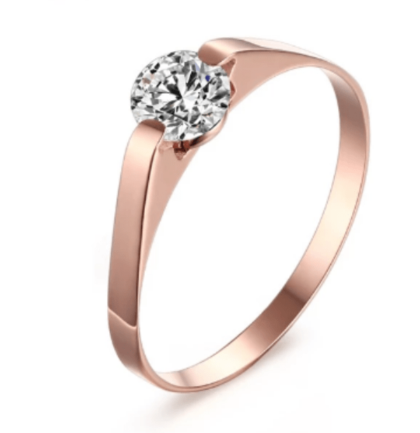 Women CZ Rose Gold Engagement ring