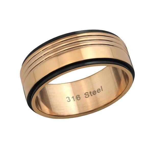 Stainless Steel Rose Gold Wedding  Band Ring