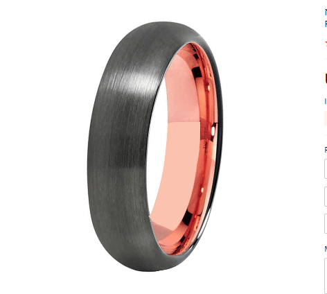 Tungsten 6mm Rose Gold Wedding Ring