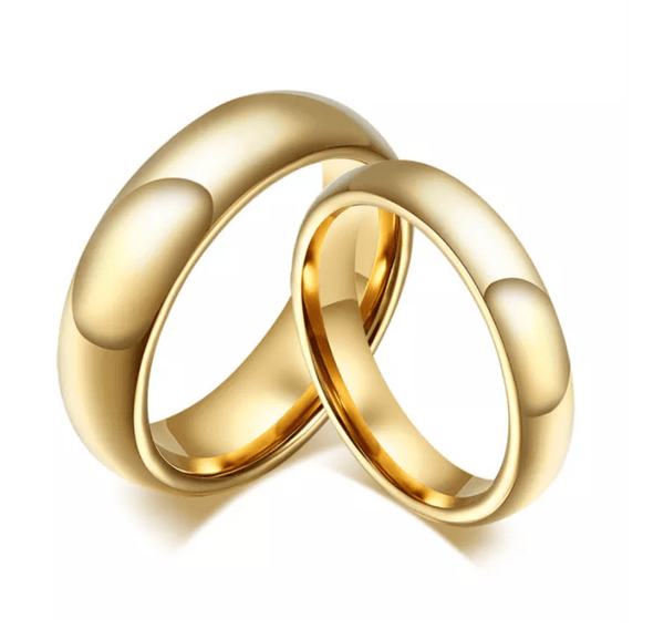 Tungsten  Gold Matching Wedding Ring for Couple