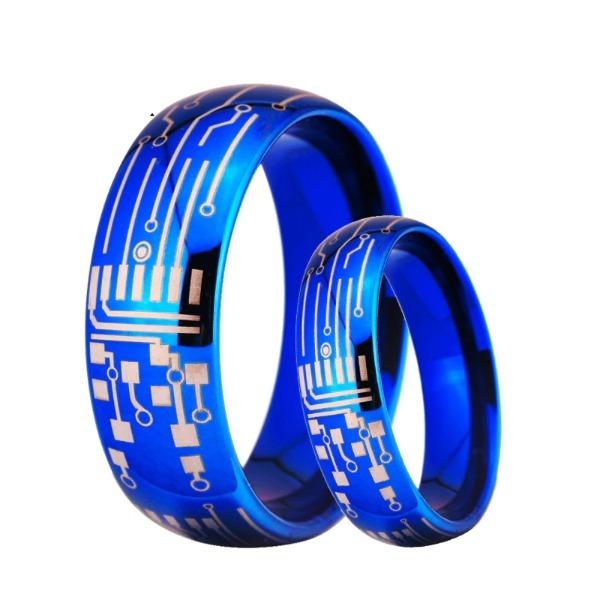 Tungsten 6mm Circuit Board Wedding Ring