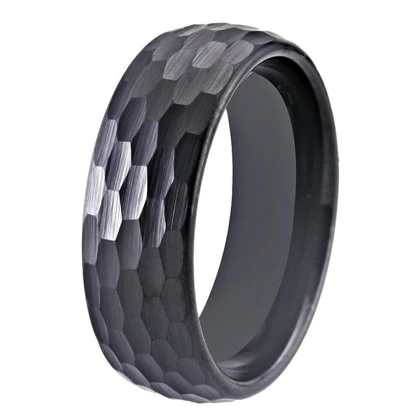 Tungsten Textured Mens Ring