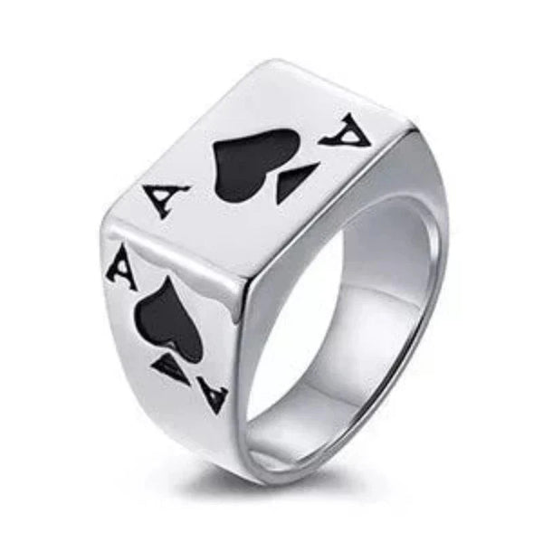 Stainless Steel Ace of Spade Ring