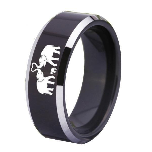 Tungsten Love Elephant Ring