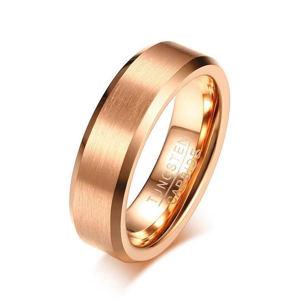 Rose Gold Mens Tungsten Wedding Band