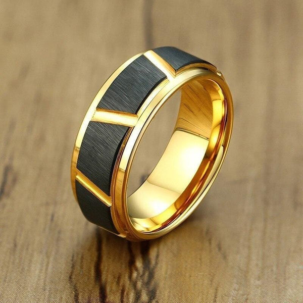 Tungsten Carbide Wedding Band for Men Gold