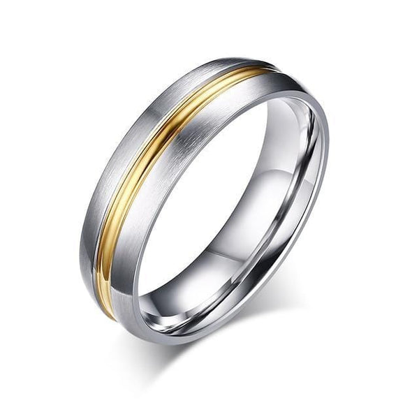 Two-Tone Crystal Men Wedding Band