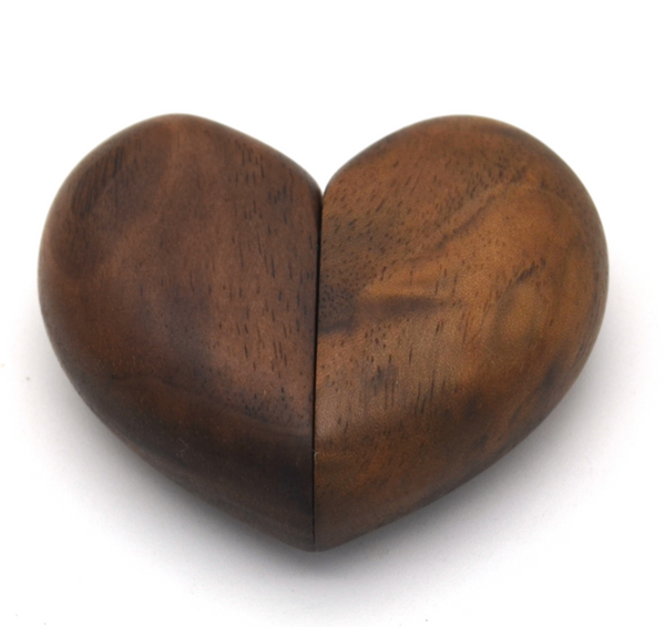 Wooden Heart Shaped Ring box