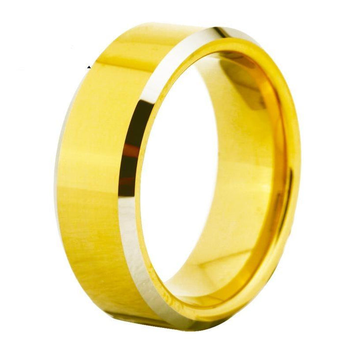 Personalised Engraved  Gold   Tungsten Wedding  Ring for Men