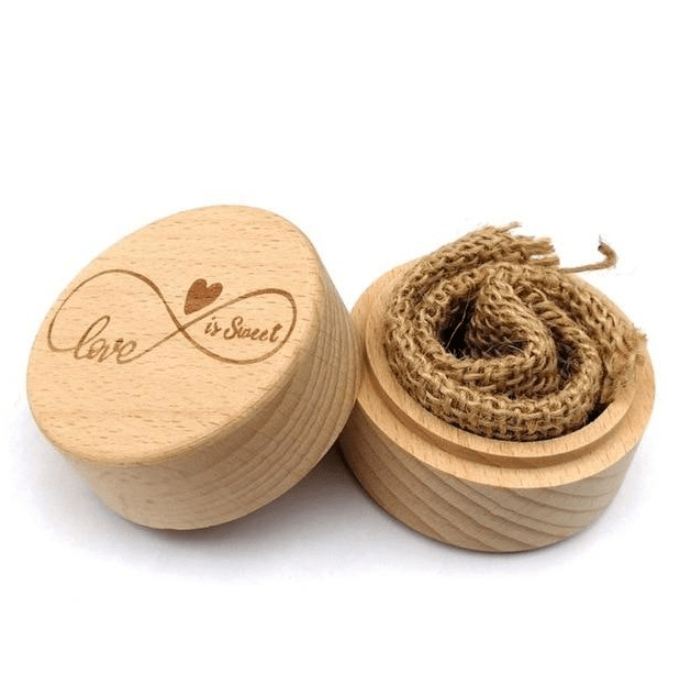 Wooden Wedding Engagement Ring Box-Love is sweet
