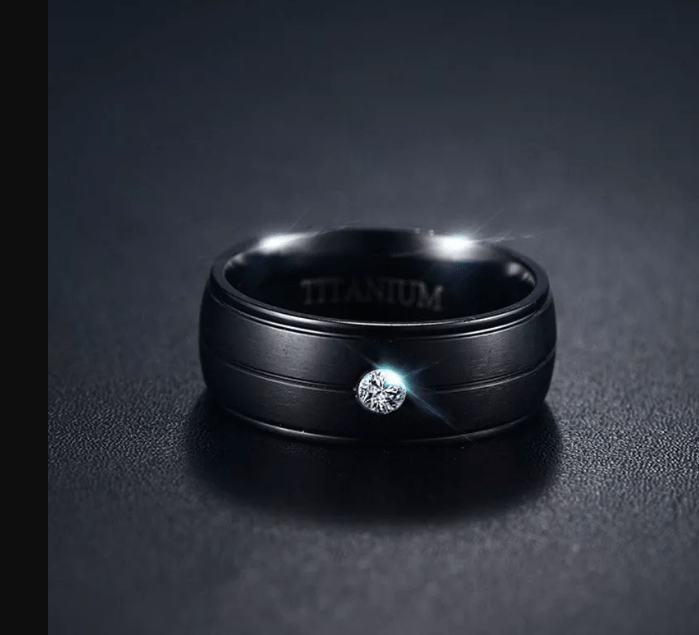 Titanium Black CZ Ring