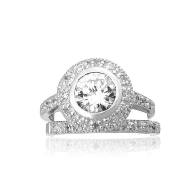 Bezel Halo Ring Set