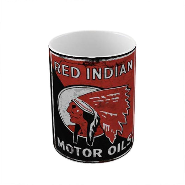 Indian Red Motor Oil Ceramic Coffee Mug