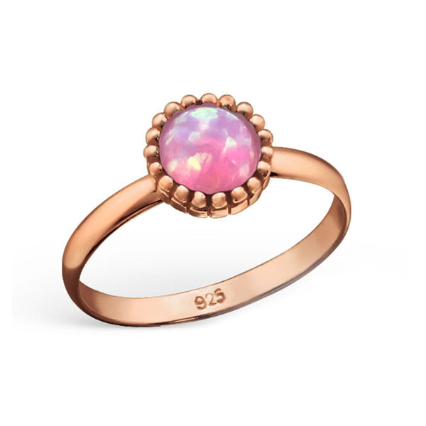 Rose Gold Silver Opal Midi Ring
