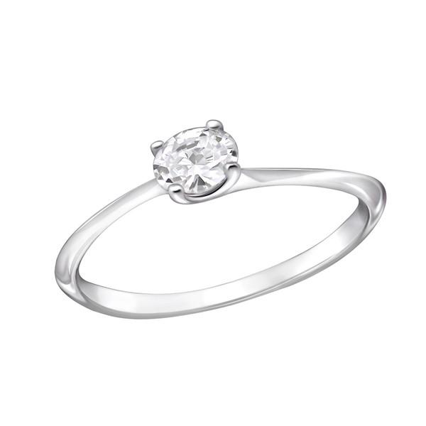 Unique Silver Engagement Ring 