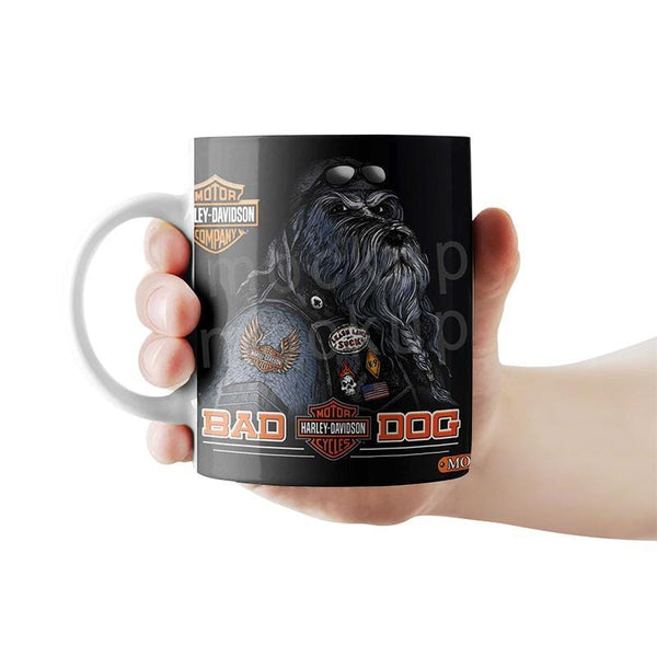 Bad Dog Harley Davidson Art Motorcycle Mug