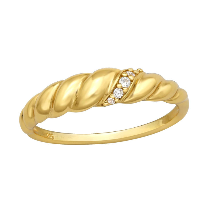 Gold Braid  Cubic Zirconia Ring