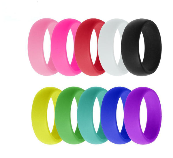 10 PCS Mens Silicone Ring Set