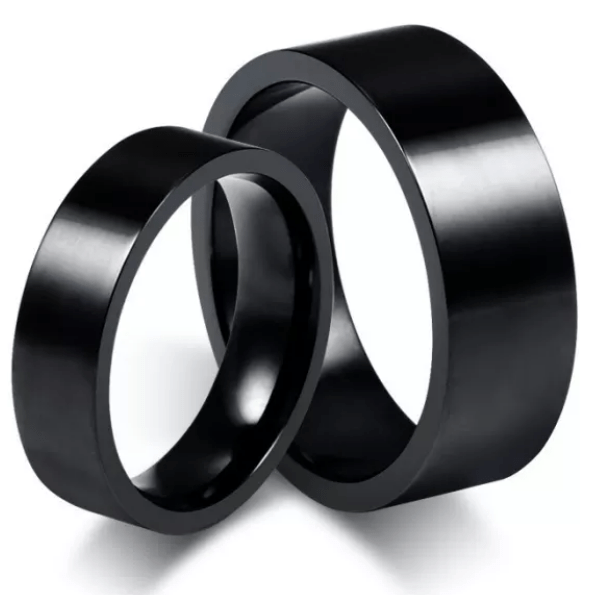 Steel Black  Wedding Engagement Ring for Couple