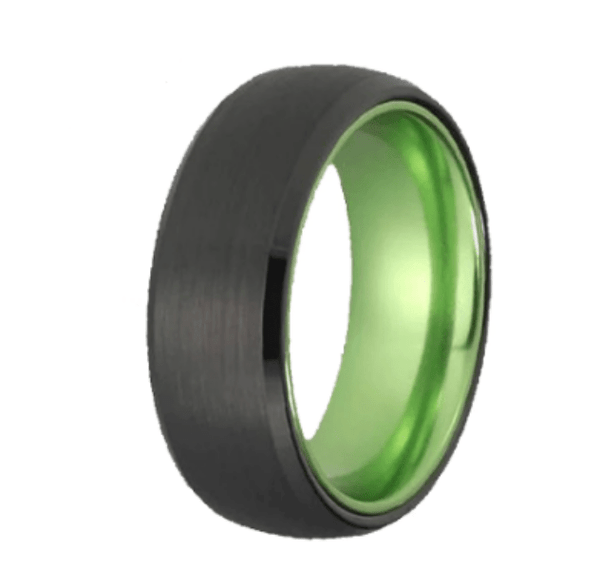 Black Green Wedding Ring for Men