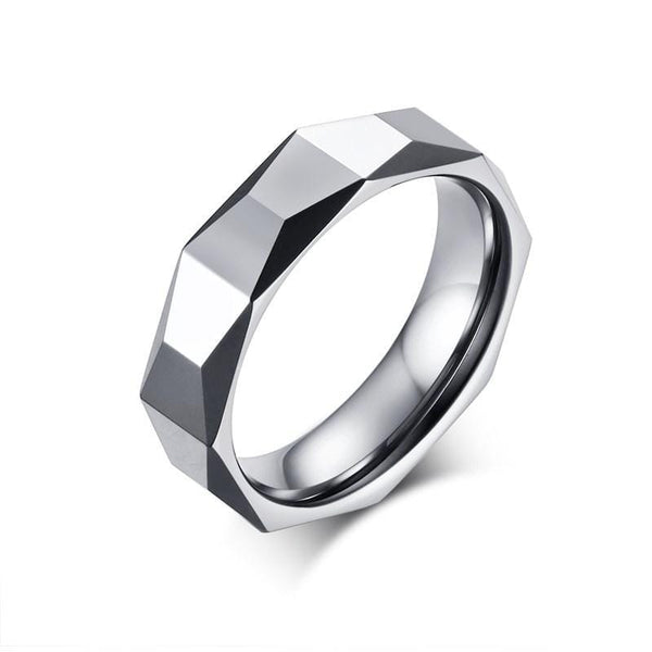 3D Silver Tungsten Ring