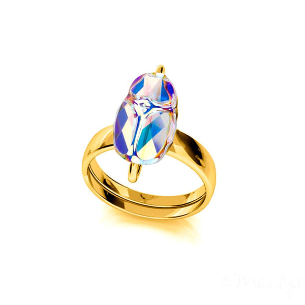 24K Gold Crystal AB Ring