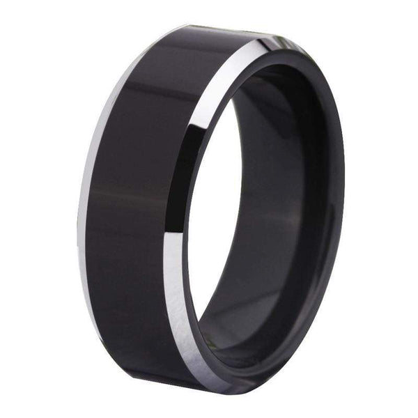 Personalised Engraved Black Tungsten Rings for Men