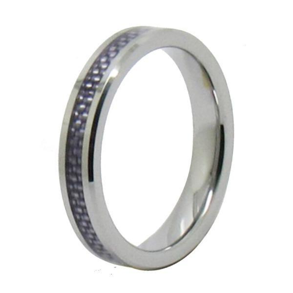 Blue Fibre 4mm Wedding Ring