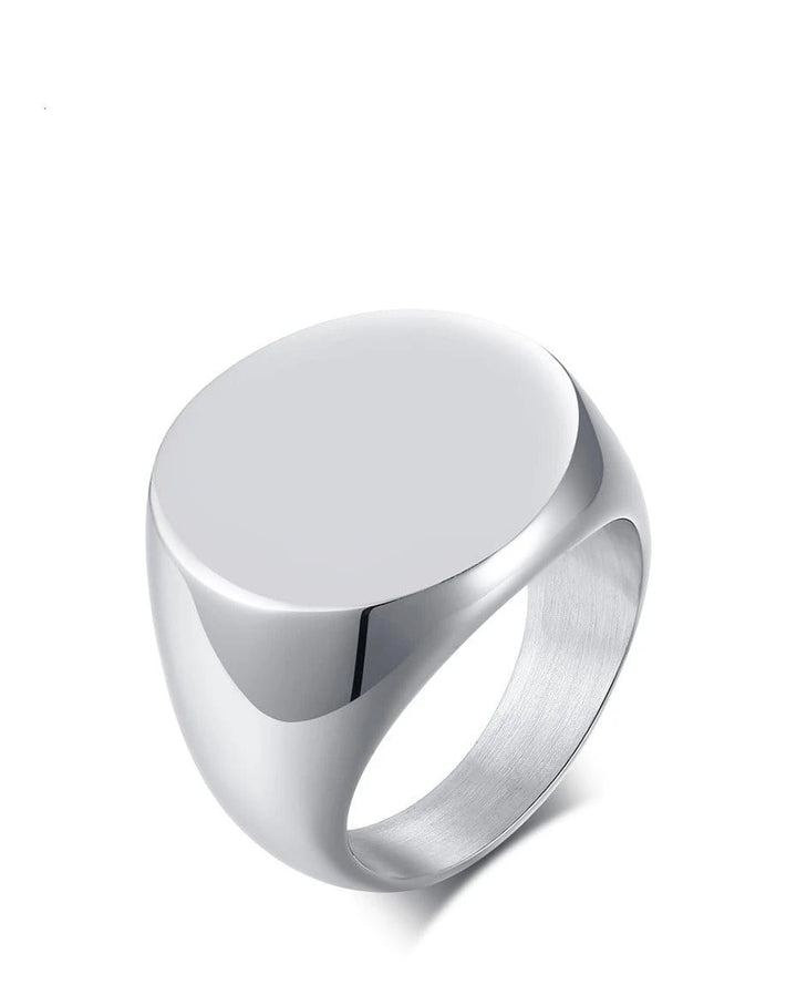 Personalised Engraved Sliver Mens Signet Ring