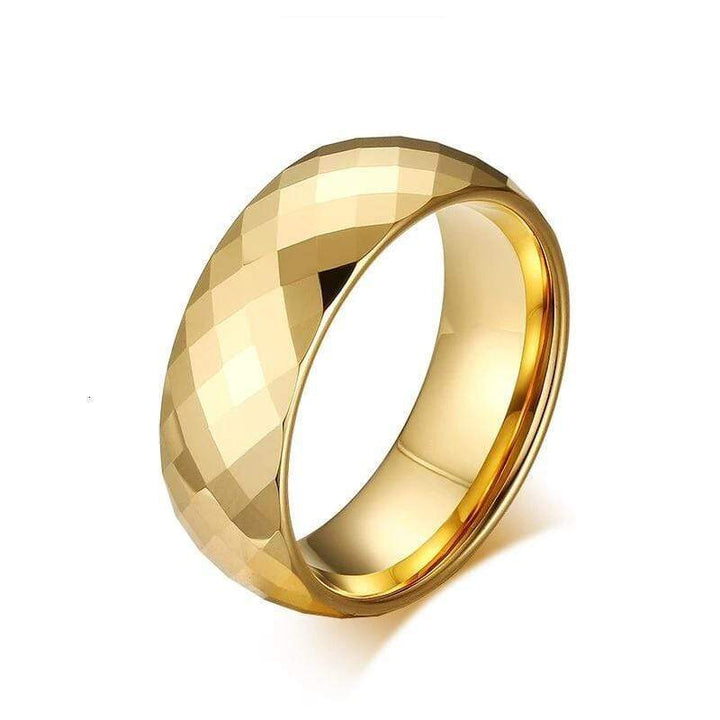 Engraved Gold Blank Tungsten Wedding Ring
