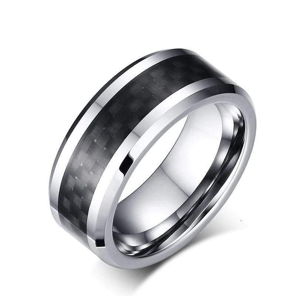 Personalised  Carbon Fiber Tungsten Carbide Ring