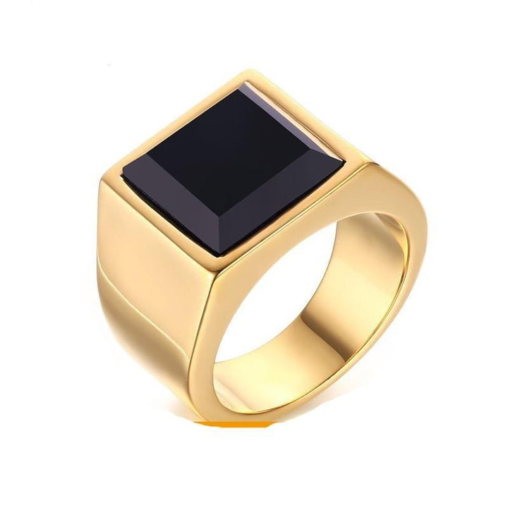 Black and Gold Mens Ring