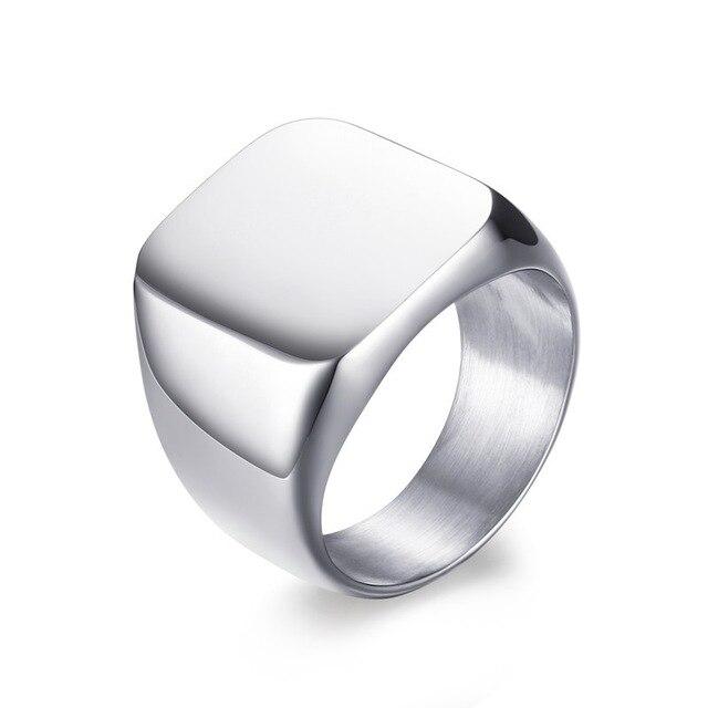 Men's White Signet Rings
